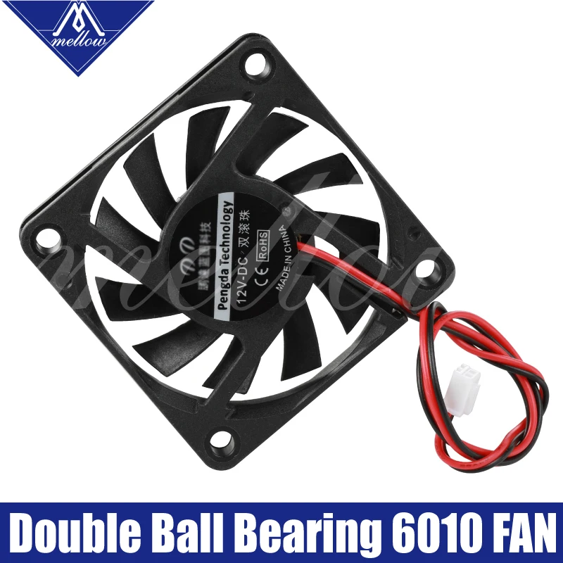 1pcs 12V/24V 6010 DC 팬 3D 프린터 소형 냉각 듀얼 볼 베어 60x60x1..