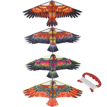 1M Flat Eagle Kite With 50 Meter Kite Line Children Flying Bird Kites Windsock Outdoor Toys For Kids Gift Garden Cloth Toy 1