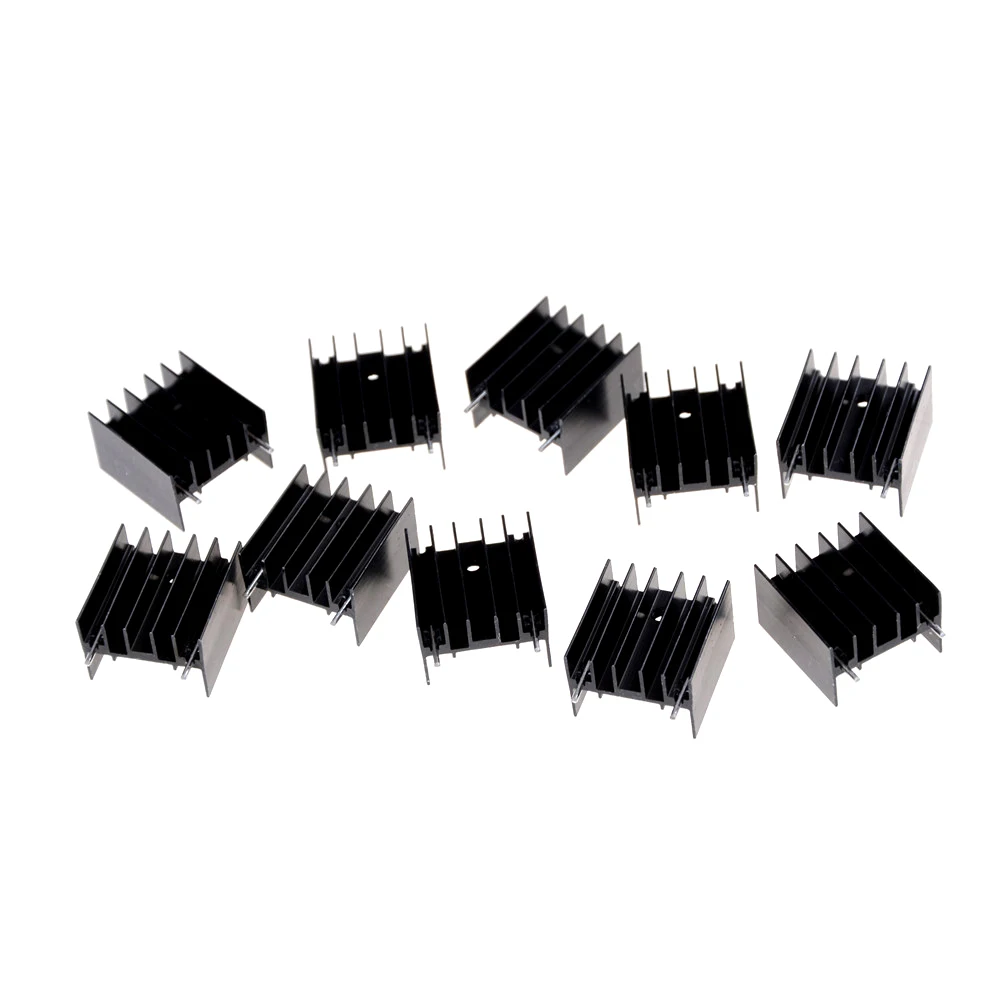 10Pcs/lot New Sale TO-220 Triode Heat Sink TO220 Transistor Aluminum Radiator Heat Sink With 2Pin Electronic Heat Dissipation