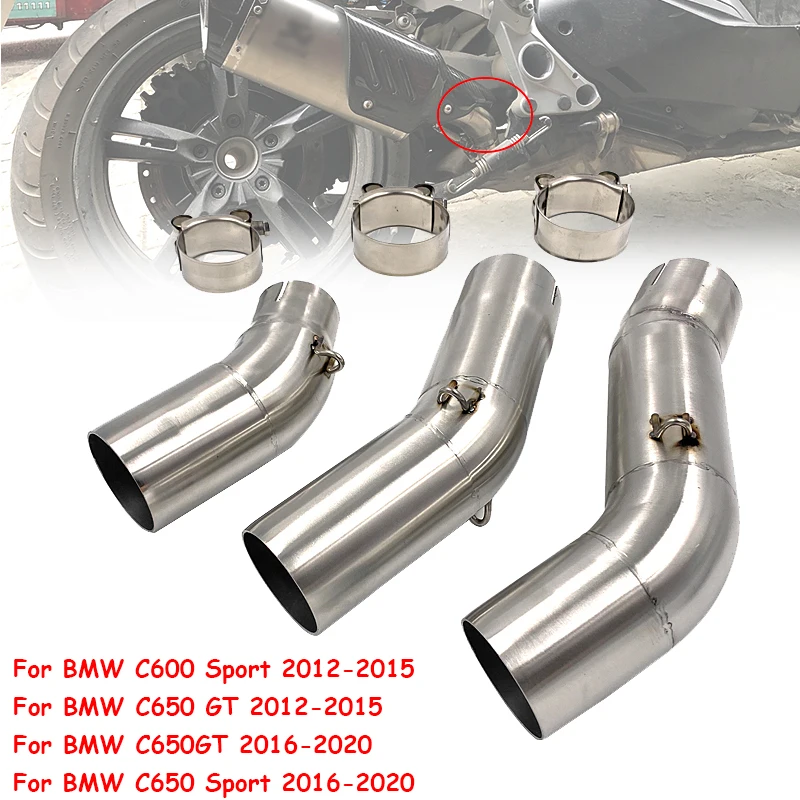 C600 C650 304 Stainless Steel Moto Exhaust Muffler Middle - AliExpress