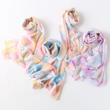 

Tie-dye Printed Chiffon Hijab Scarf Women Muslim Hijabs Scarves African Head Scarf Wrap Turban Shawls Headband Foulard Femme