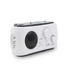 Светодиодный фонарь для кемпинга с солнечной батареей, работающей от руки, многофункциональное радио, аварийное зарядное устройство для мобильного телефона