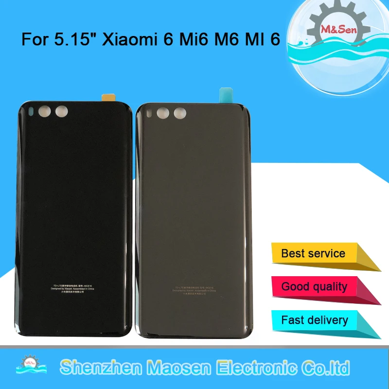 M& Sen для 5,1" Xiao mi 6 mi 6 mi 6 M6 керамический или стеклянный чехол на батарейку, чехол на заднюю дверь с клейким покрытием 3M для Xiaomi mi 6