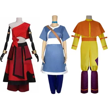 

Anime Cosplay Avatar The Last Airbender Katara Cosplay Costume For Adult Halloween Fancy Suit Blue Dress Carnival Wear