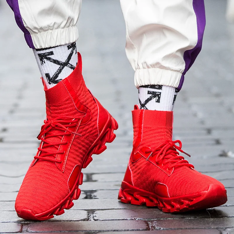 

Newest Men Sock Sneakers High Top Running Shoes Men Lightweight Walking Jogging Trainers Outdoors Medium Cut Sport Shoes
