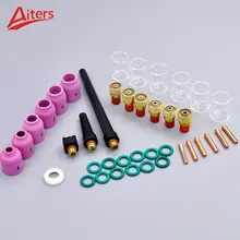  Welding Torch Small Stubby Gas Lens and Pyrex Glass Cup Kit For WP-9/20/25 40PCS Alumina Nozzle Cups TIG Accessories 
