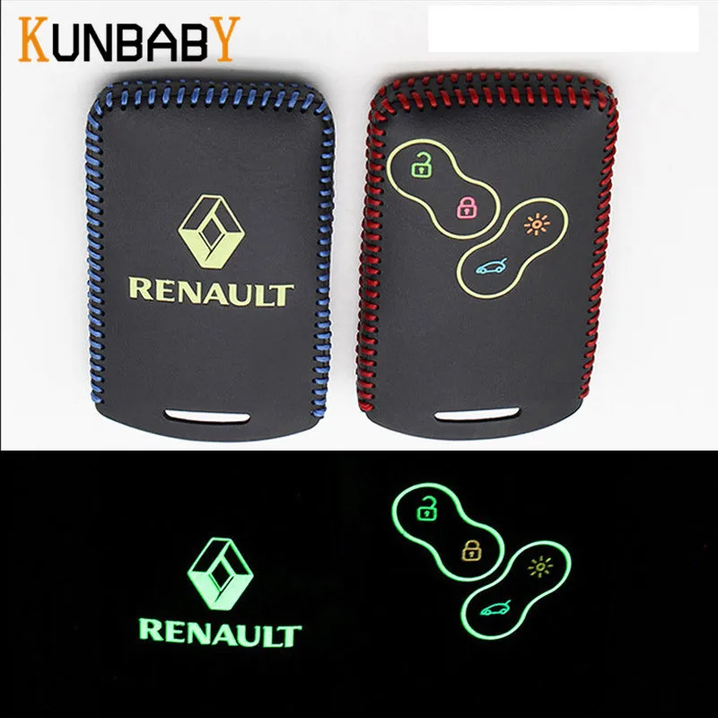 Кожаный чехол для ключей KUNBABY телефона Renault Duster Megane 2 3 Captur Kadjar Clio Accessories|key case for car|car