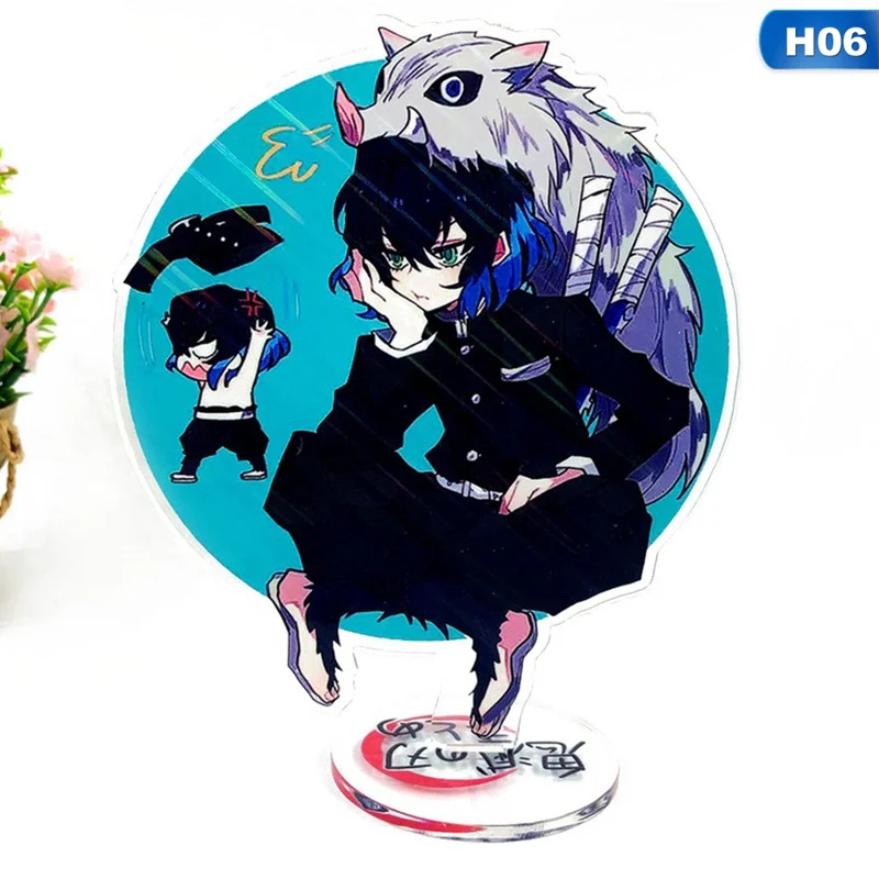 Kimetsu No Yaiba брелок Аниме Demon Slayer Kimetsu No Yaiba фигурка Kamado Tanjirou Kamado Nezuko фигурка на акриловой подставке - Color: H06