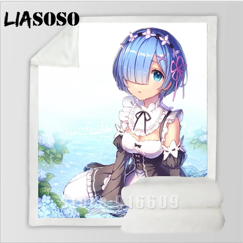 Сексуальный Re: zero двойной горничной Рам Rem Диван Постельные принадлежности офис Harajuku зимнее модное одеяло покрывало детское одеяло для путешествий одеяло для прогулок