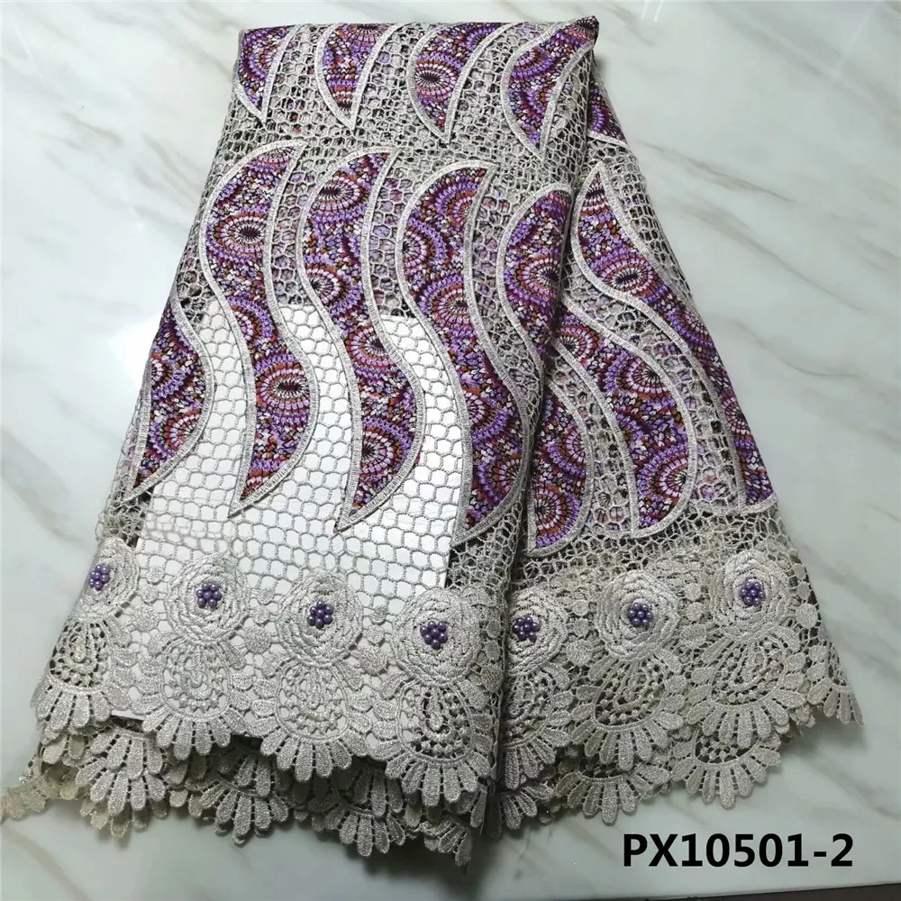 Африканский стиль оптовая продажа эластичная кружевная ткань шнур с вышивкой и