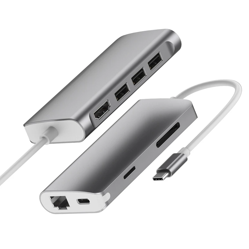 8-в-1 кабель-Переходник USB C на HDMI концентратор USB Порты и разъёмы для планшетных ПК адаптер ноутбука, настольного компьютера, смарт-чехол для телефона