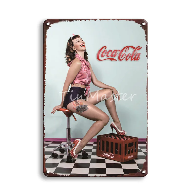 10498 Потертый шик ORVAL RICARD PIN UP COLA Оловянная металлическая табличка Decoracion Hogar современный винтажный домашний декор металлический постер в стиле ретро - Цвет: 10498