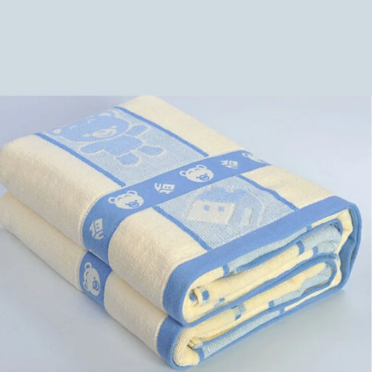 Cotton Towel Quilt Jacquard 32-strand Thickened Enlarged Towel Quilt Apple Little Bear Adult Towel Blanket Comfortable and Soft