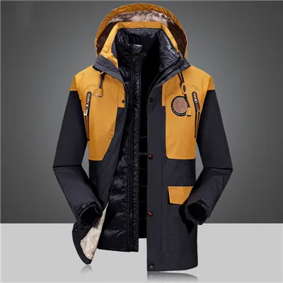 Man Top Quality Detachable Waterproof Windbreaker Outwear 75% White Duck Down Coat 4XL 2 Piece Men's Winter Duck Down Jacket - Цвет: 2