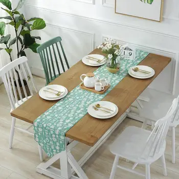 

Green Printed Antifouling Table Runner Placemat Chemin De Table Christmas Party Table Decor Accessories Home Decor Party Supplie