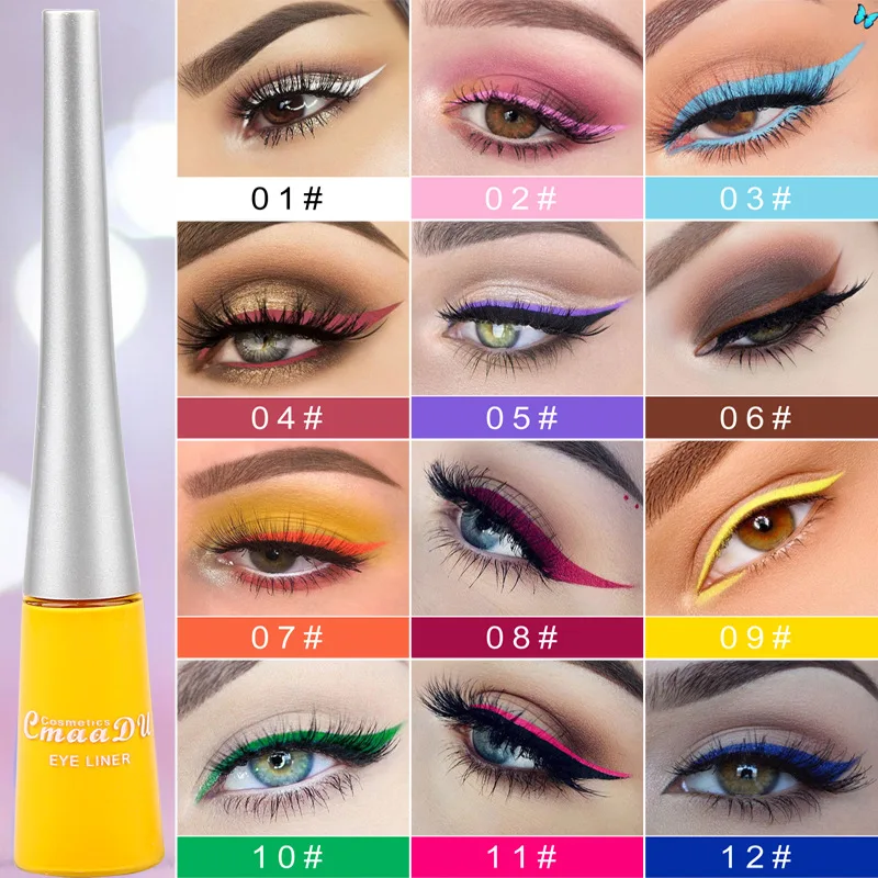 Color waterproof green white matte liquid eyeliner makeup liquid eyeliner blue green yellow eye makeup pen Color waterproof green white matte liquid eyeliner makeup liquid eyeliner blue green yellow eye makeup pen