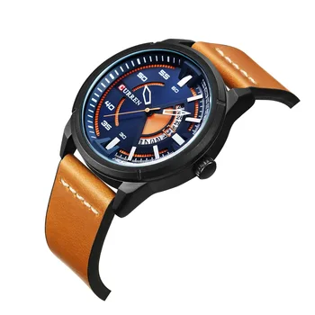 

CURREN 8298 Young Vogue Design Wrist Watch Hot Fashion Creative Dial Quartz Men Watches Leather Strap Male Clock Montre Homme