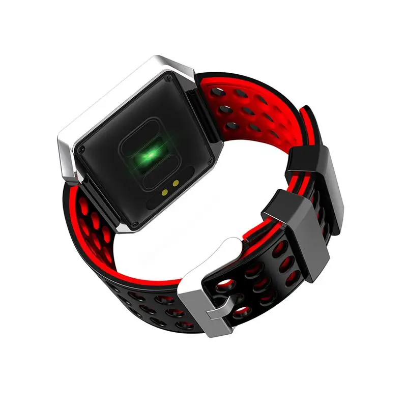 CK12 Smart Bracelet Watch OLED Screen Blood Pressure Heart Rate Monitor Waterproof Sports Watch (Red)