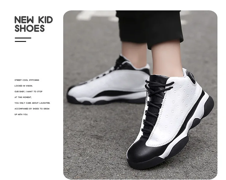Детская весенне-Осенняя обувь, кроссовки, уличные дышащие Спортивные кроссовки с высоким берцем для бега, детская обувь для мальчиков, черные, белые