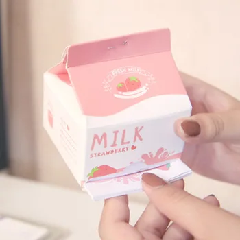 

230 Sheets Creative Kawaii Korean Milk Box N Times Memo Note Pad Message Paper Marker Tab Notepads School Office Stationery