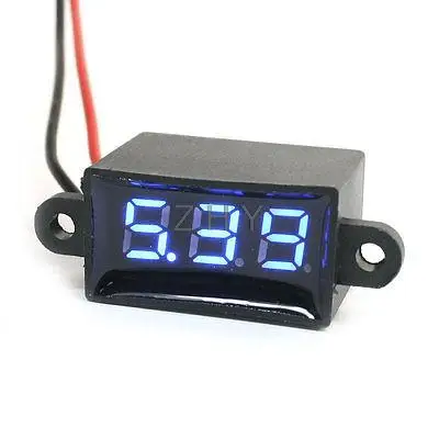 

Blue LED 3Digits 2Wire Waterproof Digital Voltmeter DC 3.50-30V for Car