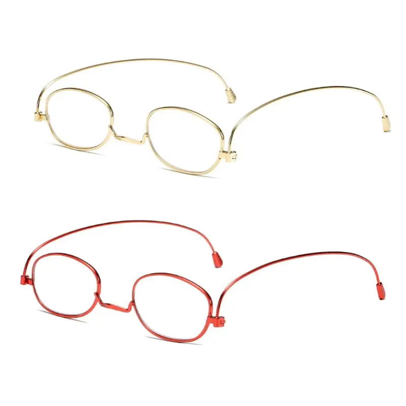 

Portable Anti-blue Reading Glasses Super Thin Personality Metal Folding Eyewear Resist Fatigue Hyperopia With Glasses Pocket