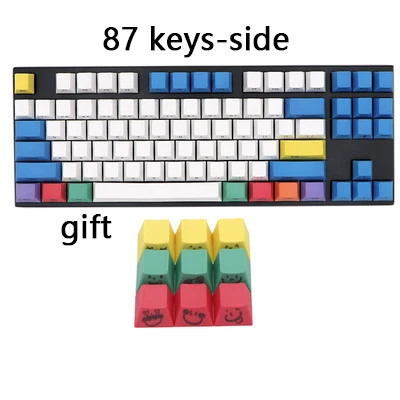 Механическая клавишная крышка s PBT Мел Набор цветная клавишная крышка GH60 FFC660 64 клавиши 87 eys 104 ключи 108 клавишная крышка - Цвет: 87keys side