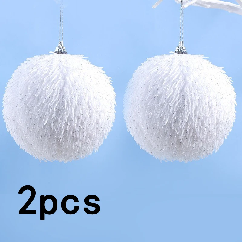 

Hanging Christmas Tree Room Decorations Foam 2pcs Optional Types White Balls Xmas Window Decorations