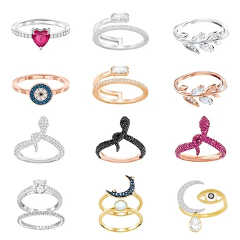 

100% 925 sterling silver high quality Swa original fashion ring devil eye bow fox bee butterfly brick twisted ringromantic ring