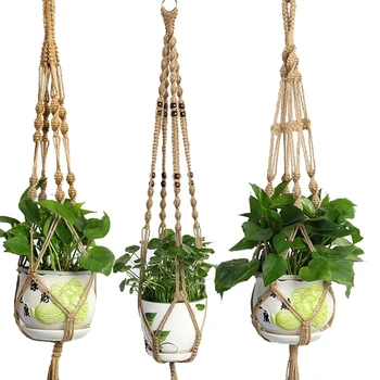 

Flower pot hanging basket hanging net Household Garden Hand-woven String Simple Style Gardening Natural Hemp Rope Flower Pot