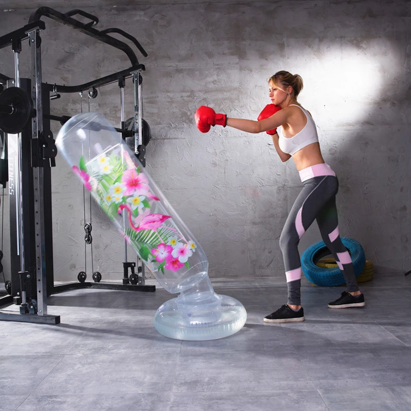 New Fashion Women Punching Post Taekwondo Boxing gloves MMA Punching bag muay thai Inflatable Boxing post Training Boxing Ball