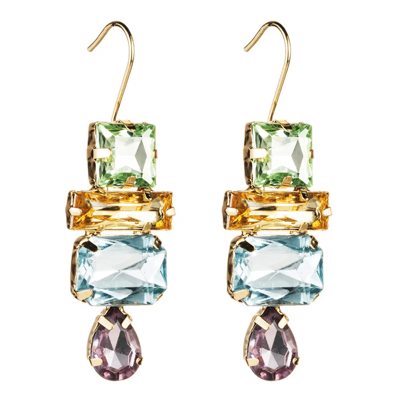 Crystal Rhinestone Elegant Jewelry Candy Color Earring Dangle Drop Ear Studs