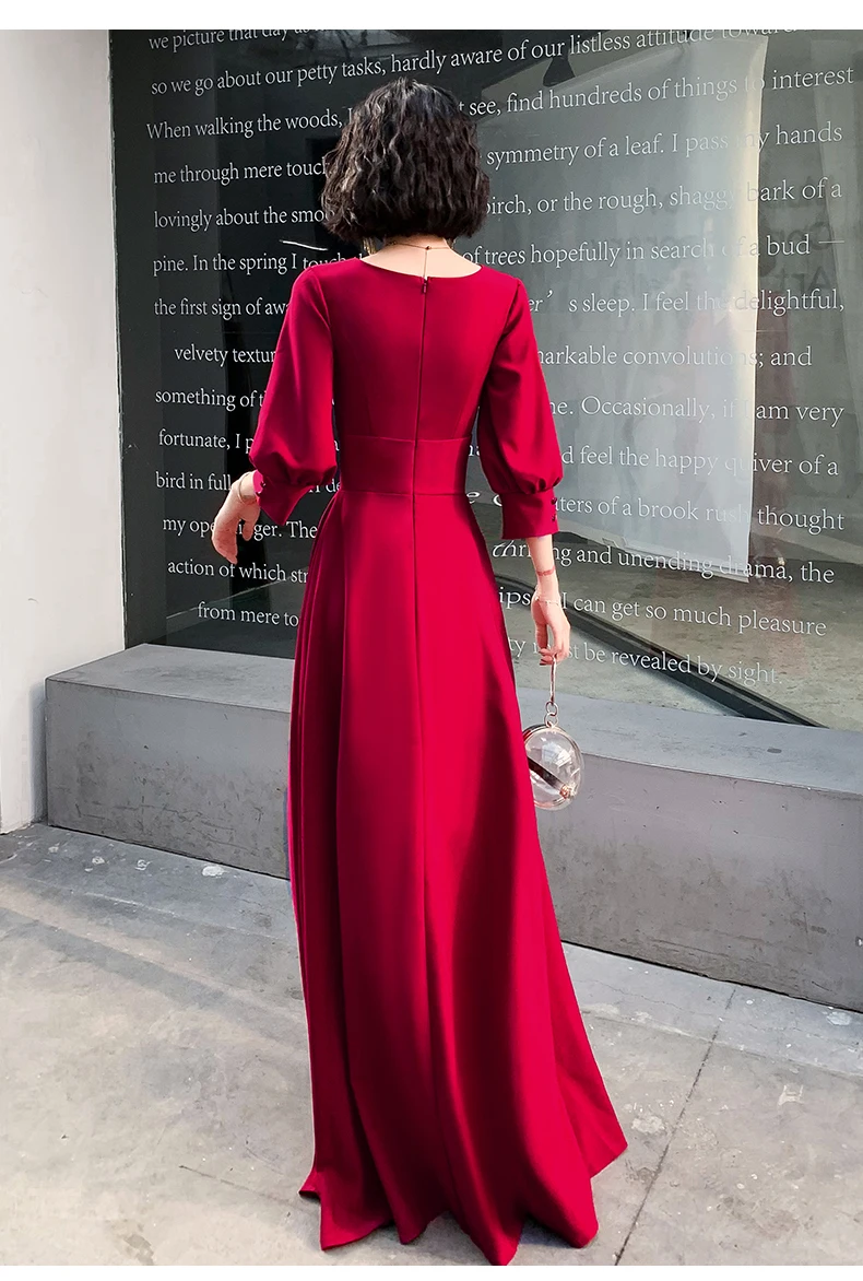 AE0141 wei yin Robe De Soiree сексуальные платья с v-образным вырезом винно-красные длинные вечерние платья для невесты элегантные вечерние платья в пол