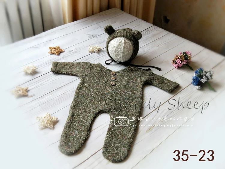 Baby Boy Girl fotoshooting Costume Newborn Photography Props Baby Photoshoot Cartoon Bear Hat+Rompers Outfits Clothes fotografia Accessories