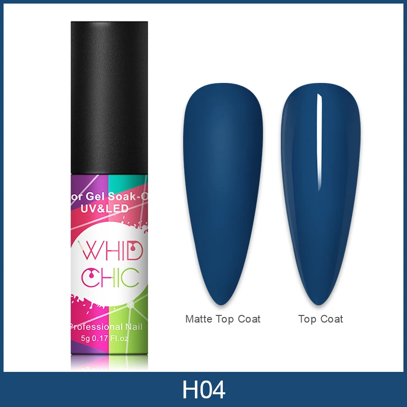 1 бутылка 5 мл WHID CHICL Гель-лак для ногтей замачиваемый чистый цвет УФ-гель для дизайна ногтей лак цветной матовый верхнее покрытие маникюр - Цвет: H04