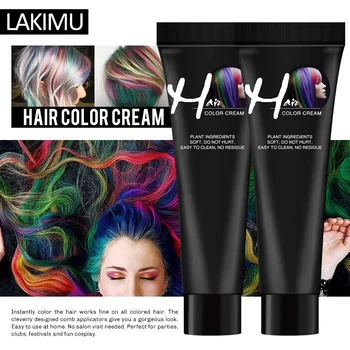 

LAKIMU Punk Style 9 Colors Colorant Semi Permanent Salon Hair Silver Grey Color Wax Dye Hair Coloring Styling Unisex Hair Dye