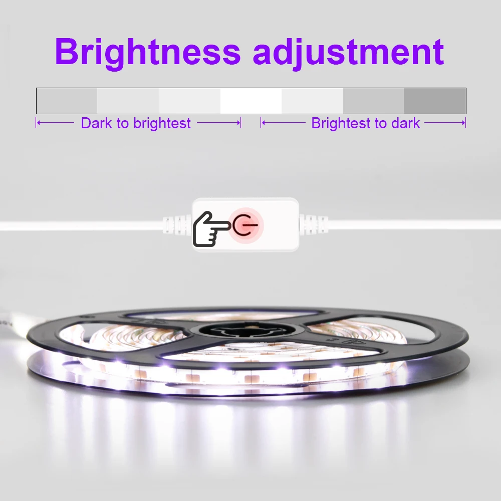 

Strip Led light 5V USB LED Strip Light Waterproof Led Lamp 2835 Touch Switch Led Dimmer 1M 2M 3M 4M 5M White/Warm Cabinet Light