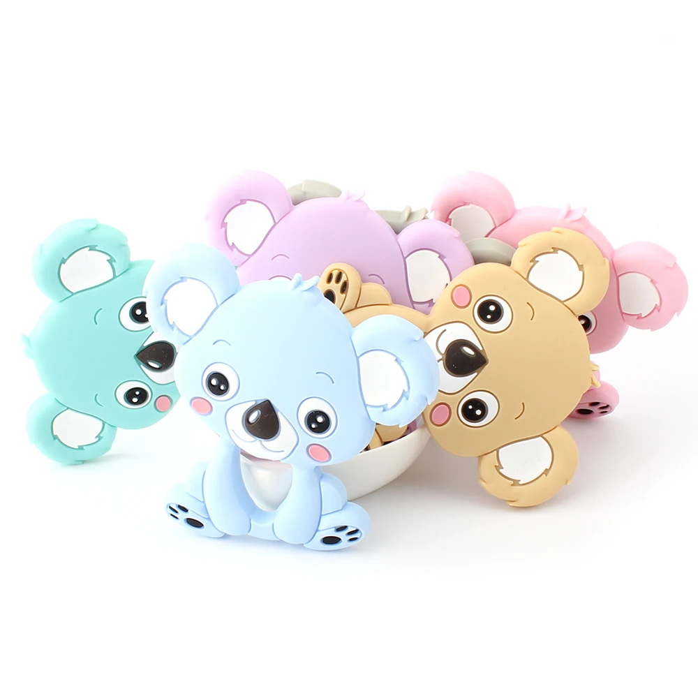 Keep&Grow 1pcs Baby Animal Silicone Teethers Dog Dinosaur Koala Baby Teething Product Accessories For Pacifier Chains BPA Free