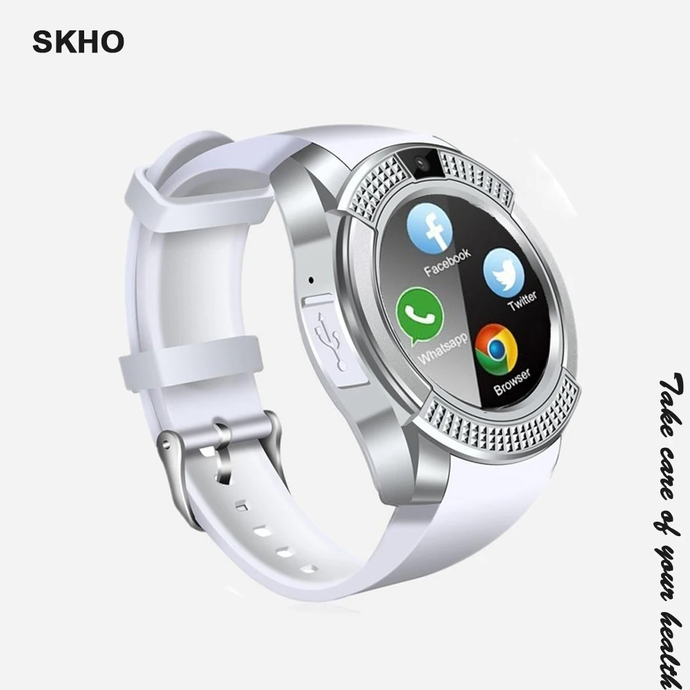 

SKHO V8 Smartwatch Bluetooth Pedometer SIM TF Card Watch Camera 2G Color Display Wrist Smart Watch Waterproof Device For Android