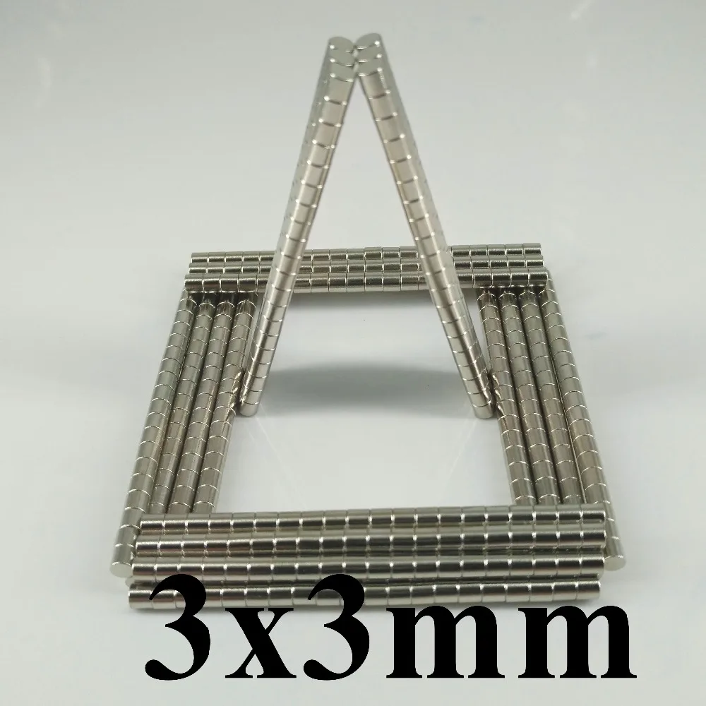 Неодимовый магнит 3x3 мм 100 шт Сильные Редкоземельные круглые промышленные магниты