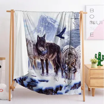 

2020 United Wolf animal Custom blankets Large and small size throw blanket tapestry sleeping blanket flannel blanket bedding