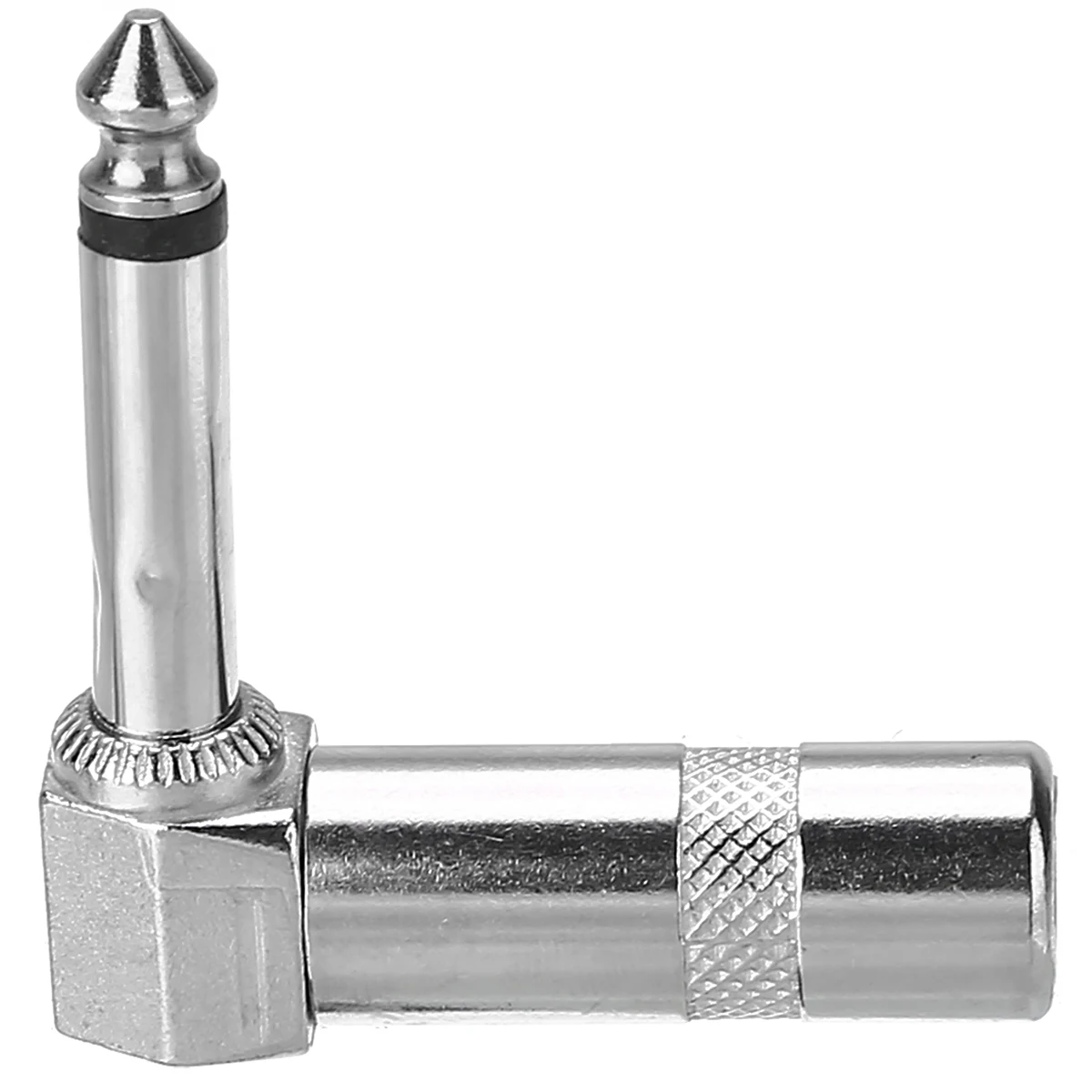 1/4" 6.35mm Speakers Phone Plug Nickel Plated 4pcs High Quality Guitar Audio Jack Right Angle Male Mono Connector