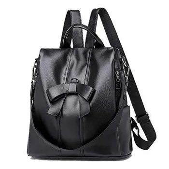 

Women Backpack Ladies Rucksack Waterproof Leather School Bags Anti-Theft Shoulder Bags Pink Black