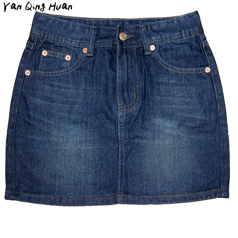 

new 2017 Summer Women Denim Skirt Button Plus Size Vintage Blue Short Mini Skirts Womens Fashion Casual Brand Package hip skirt