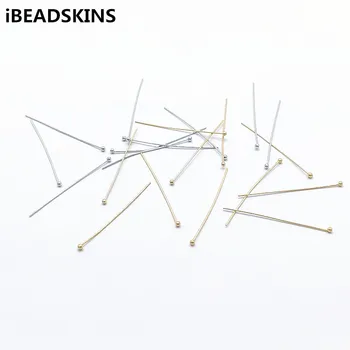 

New arrival! 40x2mm 300pcs Real gold-plated Ball needles/Pins for Hand Made Earrings DIY parts,Jewelry Findings & Components