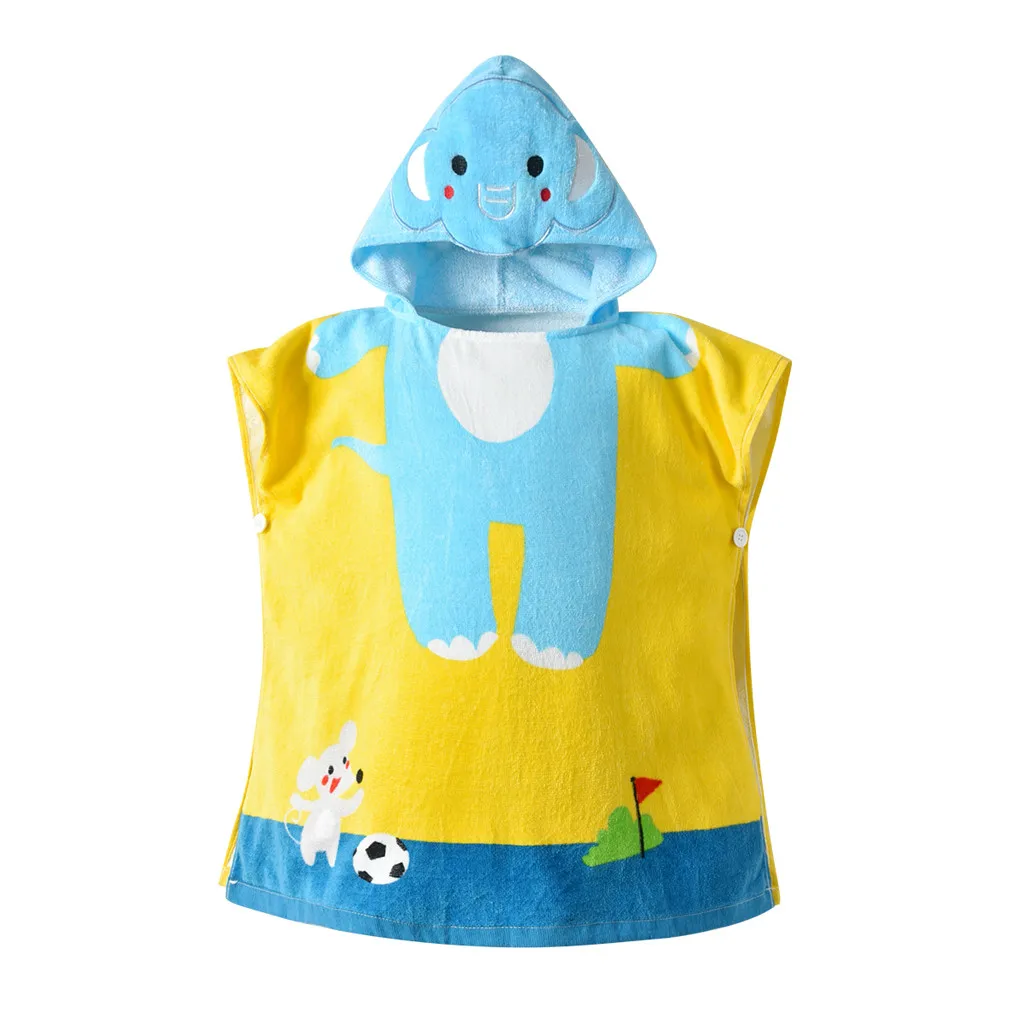 MUQGEW Baby Bathrobe New Style Toddlers Baby Boys Girls Kids Bathrobe Cute Cartoon Animals Poncho Hooded Bath Towel Clothes