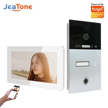 

Jeatone Fingerprint Video Intercom System Apartments WiFi Video Doorbell Intercom Call Phone Card Unlcok 120°Wild Angle