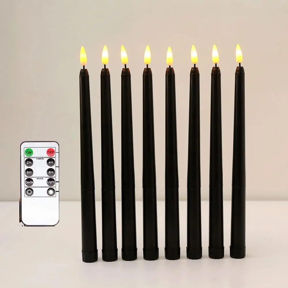 Black Halloween Candles Battery Operated Battery Operated Black Taper