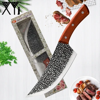

XYj Serbian Butcher Knife High-Carbon Steel 8 inch Cutting Slicing Chef Knife BBQ Bar Home And Restaurant Tool With Gift Box