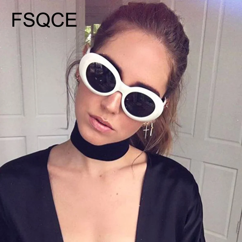 FSQCE новые брендовые дизайнерские винтажные Овальные Солнцезащитные очки для